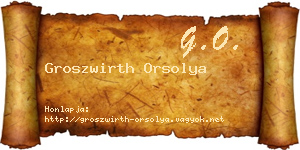 Groszwirth Orsolya névjegykártya